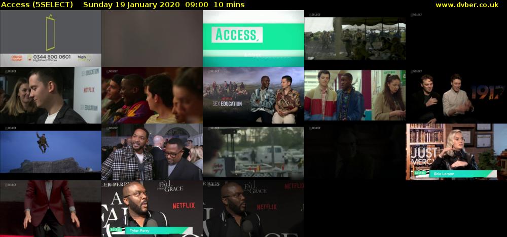 Access (5SELECT) Sunday 19 January 2020 09:00 - 09:10
