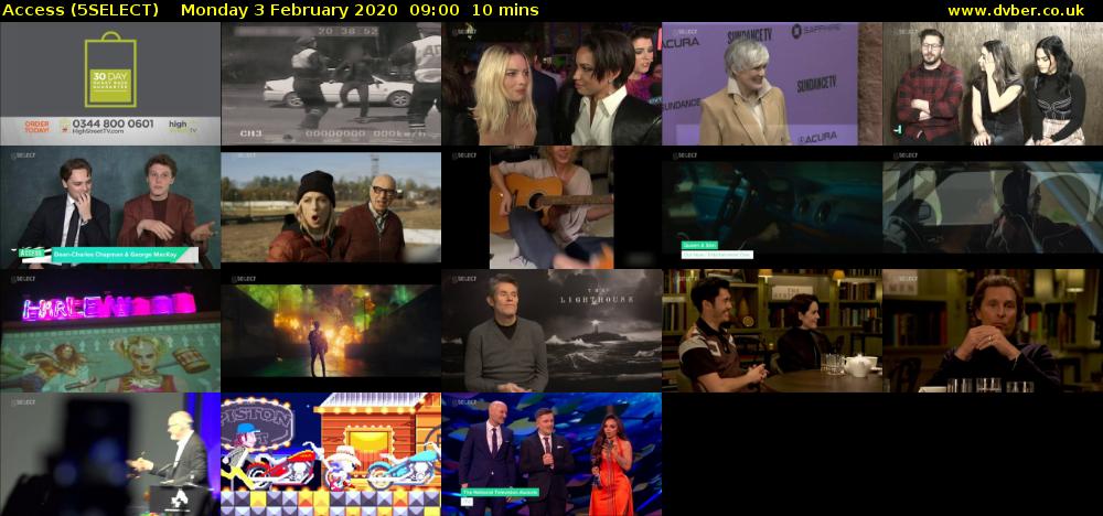 Access (5SELECT) Monday 3 February 2020 09:00 - 09:10