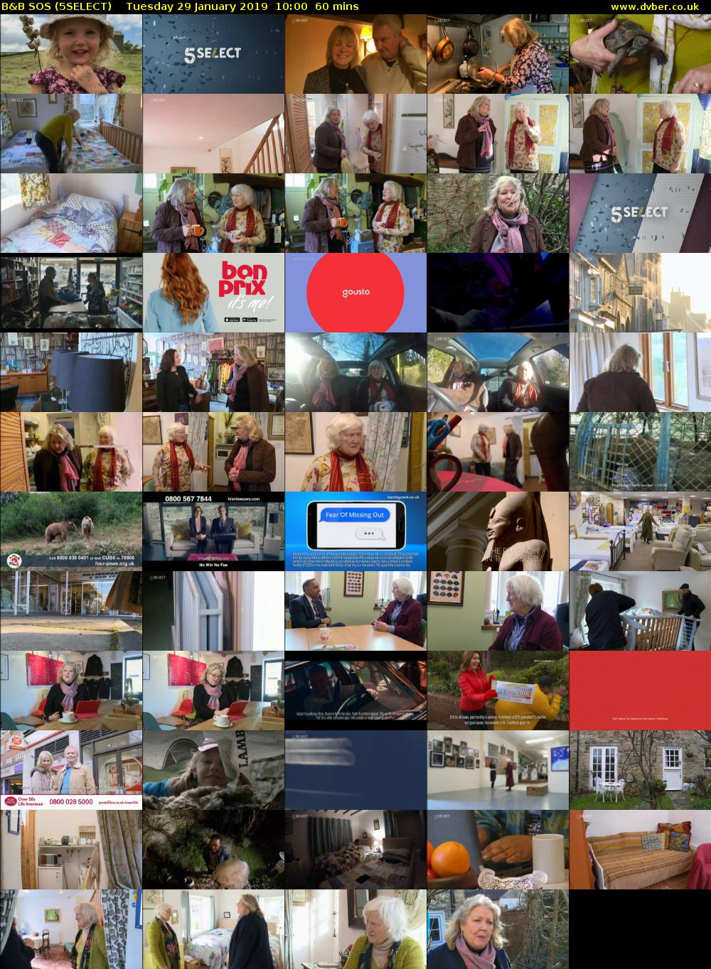 B&B SOS (5SELECT) Tuesday 29 January 2019 10:00 - 11:00