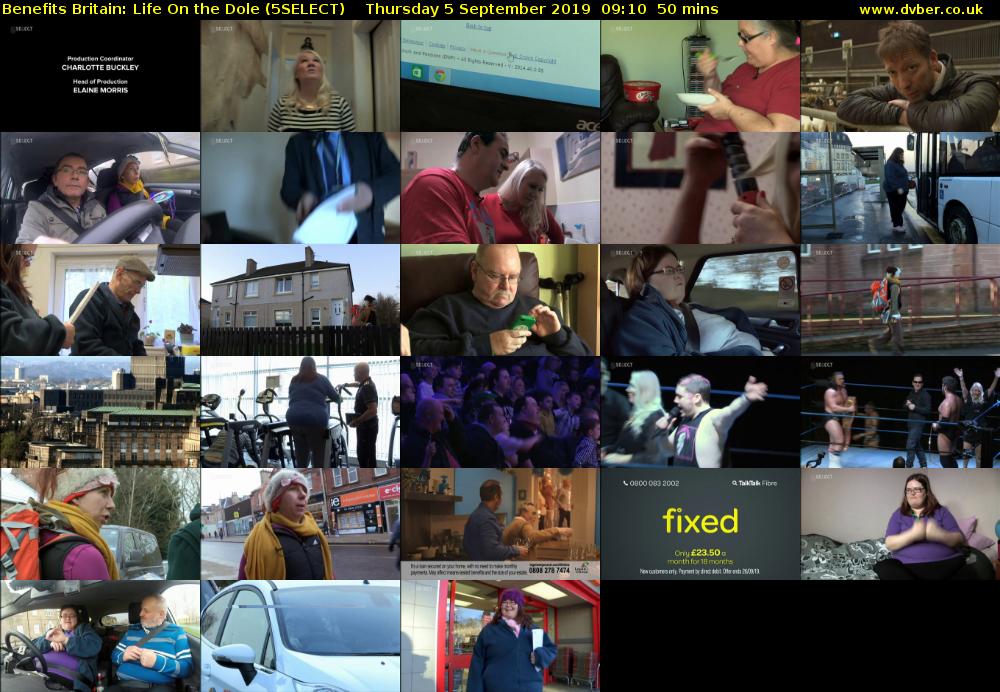 Benefits Britain: Life On the Dole (5SELECT) Thursday 5 September 2019 09:10 - 10:00