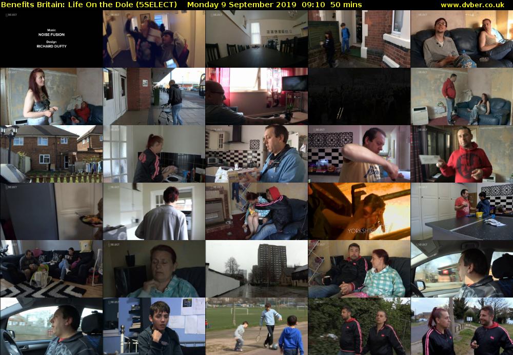 Benefits Britain: Life On the Dole (5SELECT) Monday 9 September 2019 09:10 - 10:00