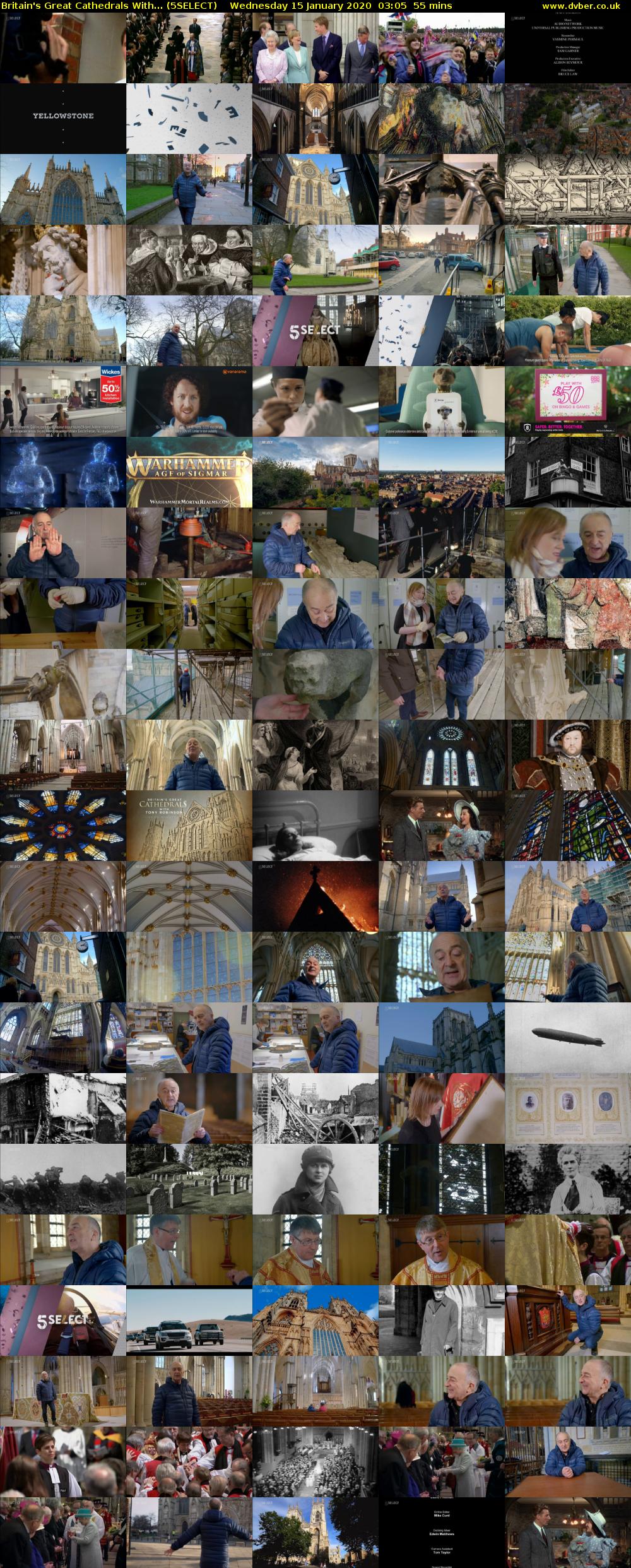 Britain's Great Cathedrals With... (5SELECT) Wednesday 15 January 2020 03:05 - 04:00