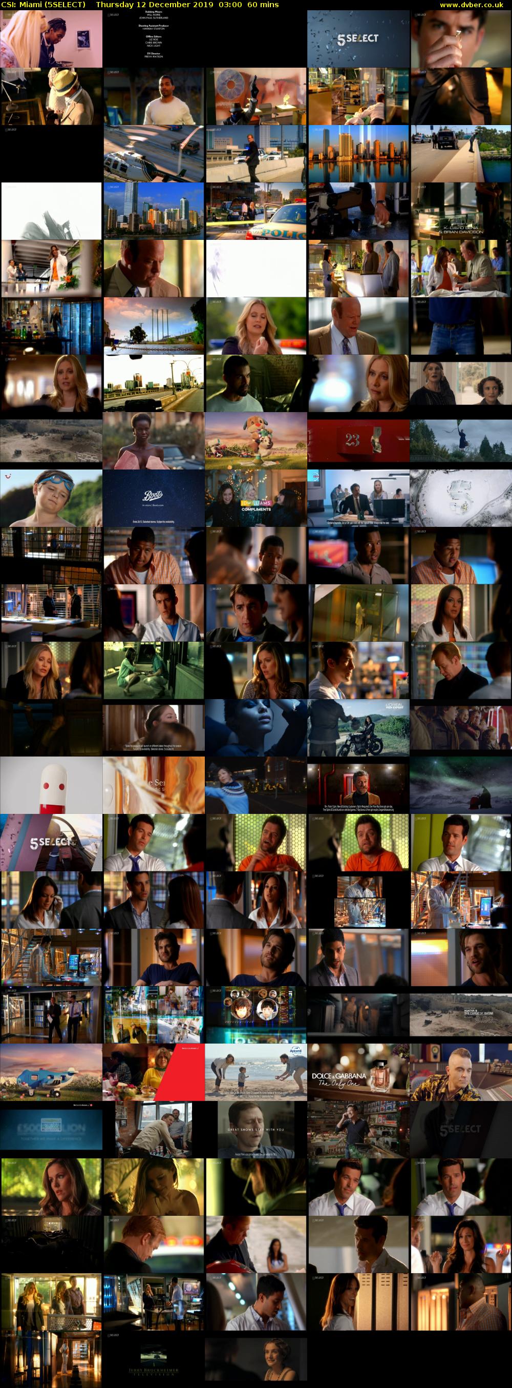 CSI: Miami (5SELECT) Thursday 12 December 2019 03:00 - 04:00