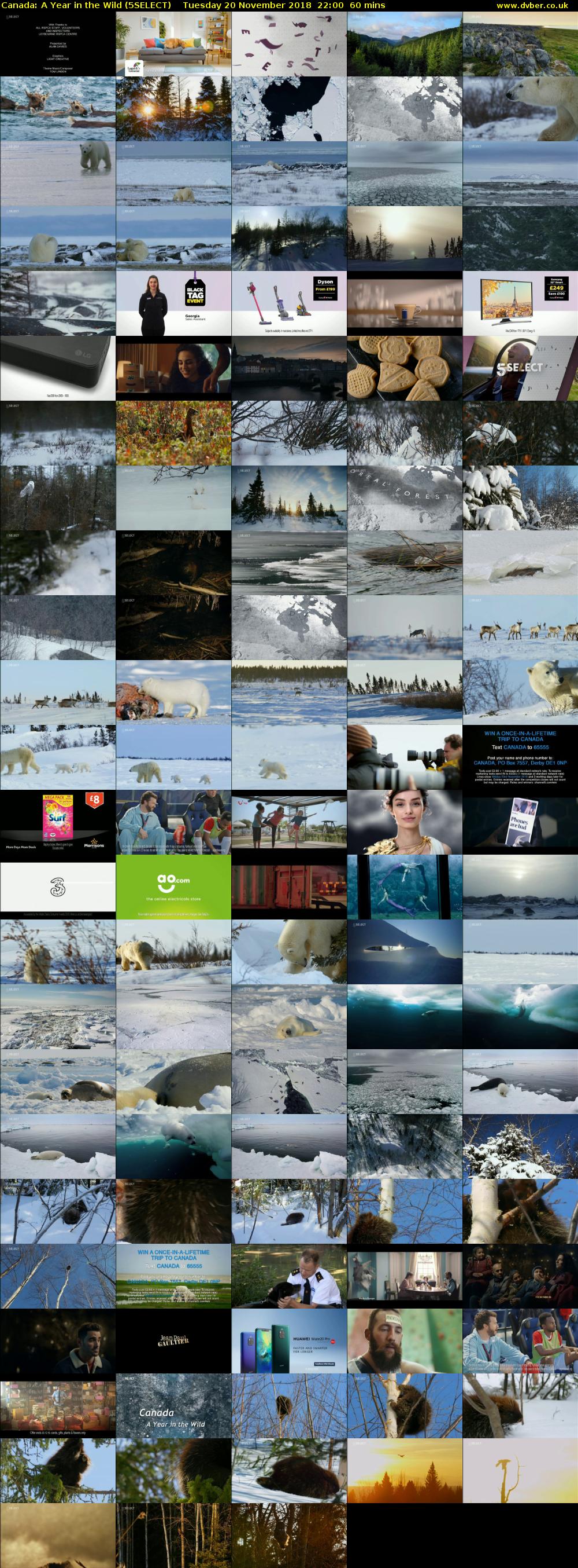 Canada: A Year in the Wild (5SELECT) Tuesday 20 November 2018 22:00 - 23:00
