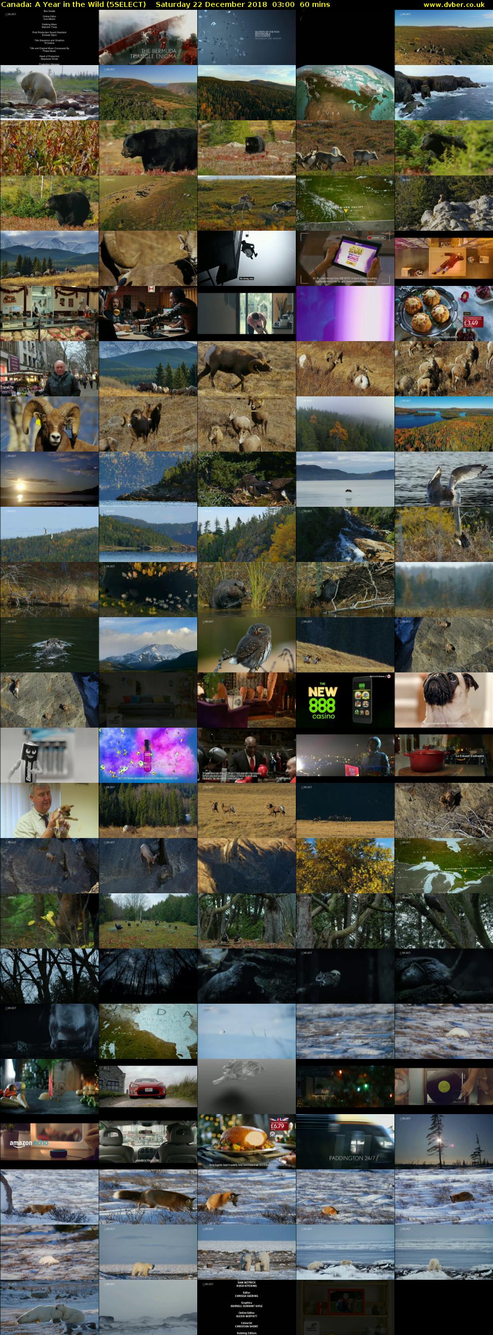 Canada: A Year in the Wild (5SELECT) Saturday 22 December 2018 03:00 - 04:00