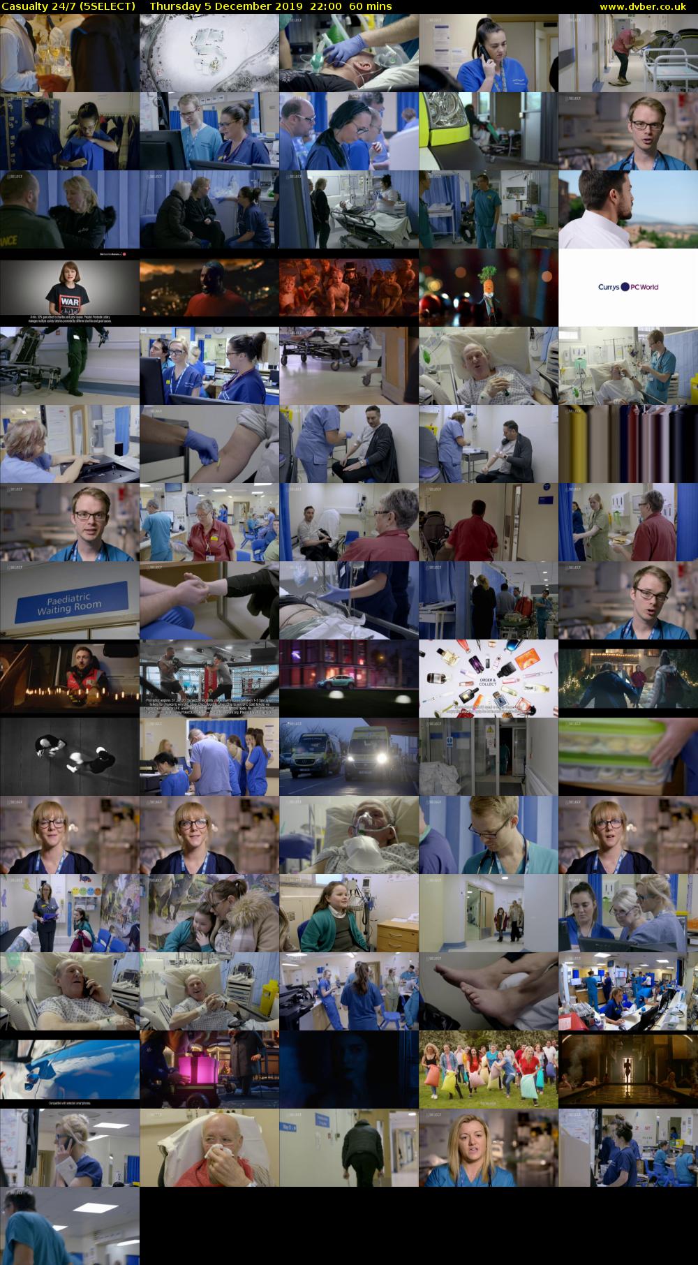 Casualty 24/7 (5SELECT) Thursday 5 December 2019 22:00 - 23:00