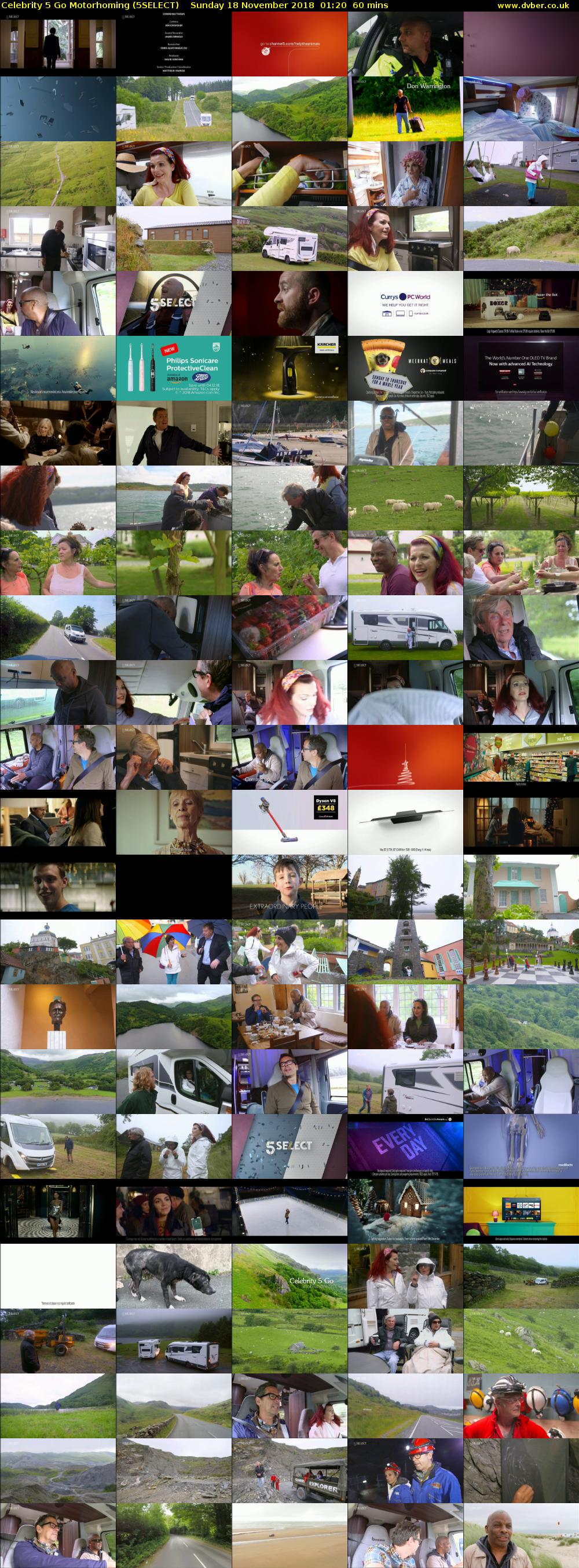 Celebrity 5 Go Motorhoming (5SELECT) Sunday 18 November 2018 01:20 - 02:20