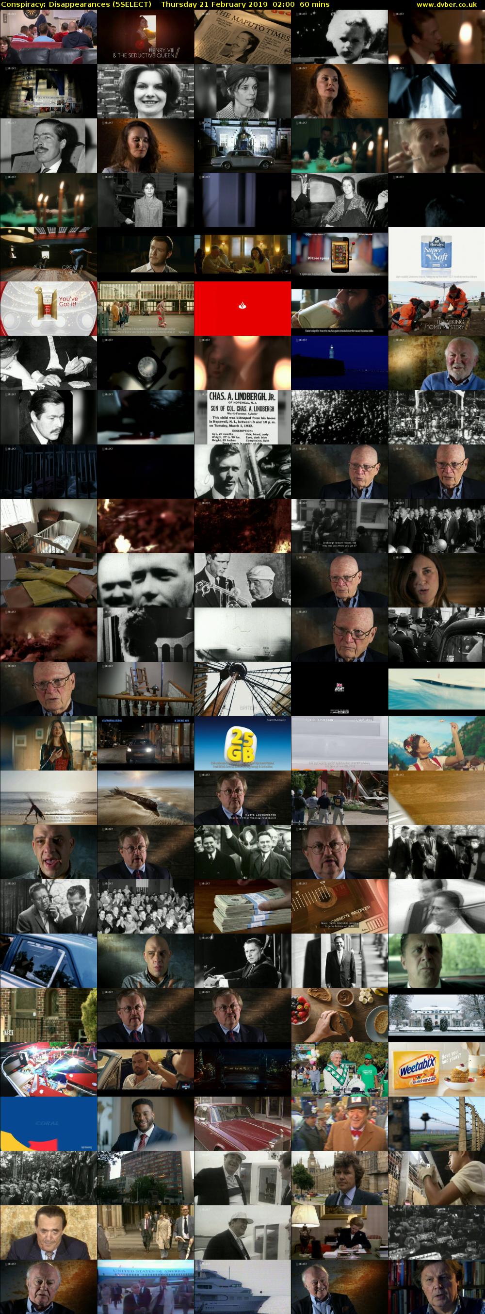 Conspiracy: Disappearances (5SELECT) Thursday 21 February 2019 02:00 - 03:00
