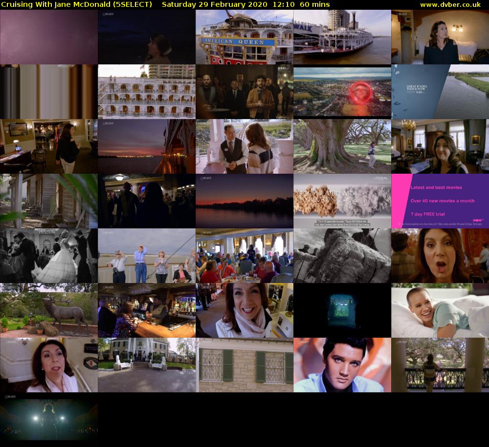 Cruising With Jane McDonald (5SELECT) Saturday 29 February 2020 12:10 - 13:10