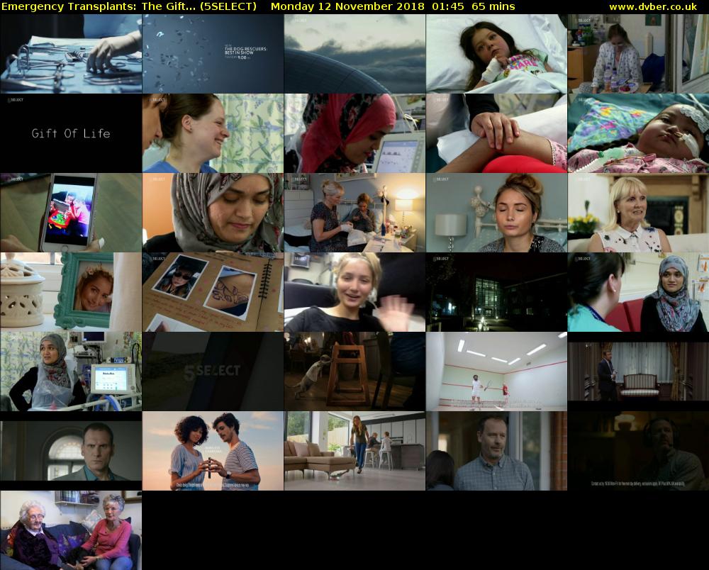 Emergency Transplants: The Gift... (5SELECT) Monday 12 November 2018 01:45 - 02:50