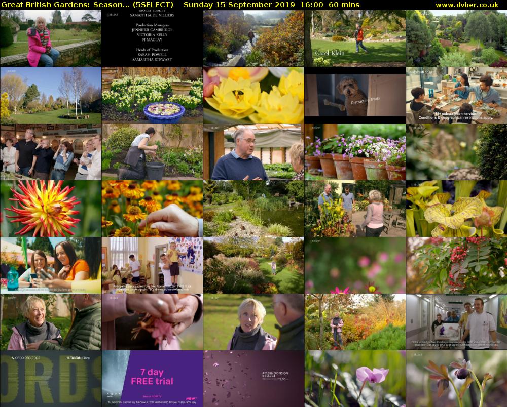 Great British Gardens: Season... (5SELECT) Sunday 15 September 2019 16:00 - 17:00