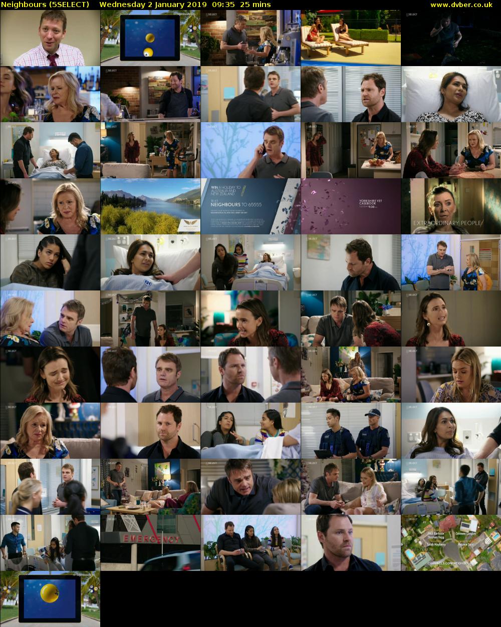 Neighbours (5SELECT) Wednesday 2 January 2019 09:35 - 10:00