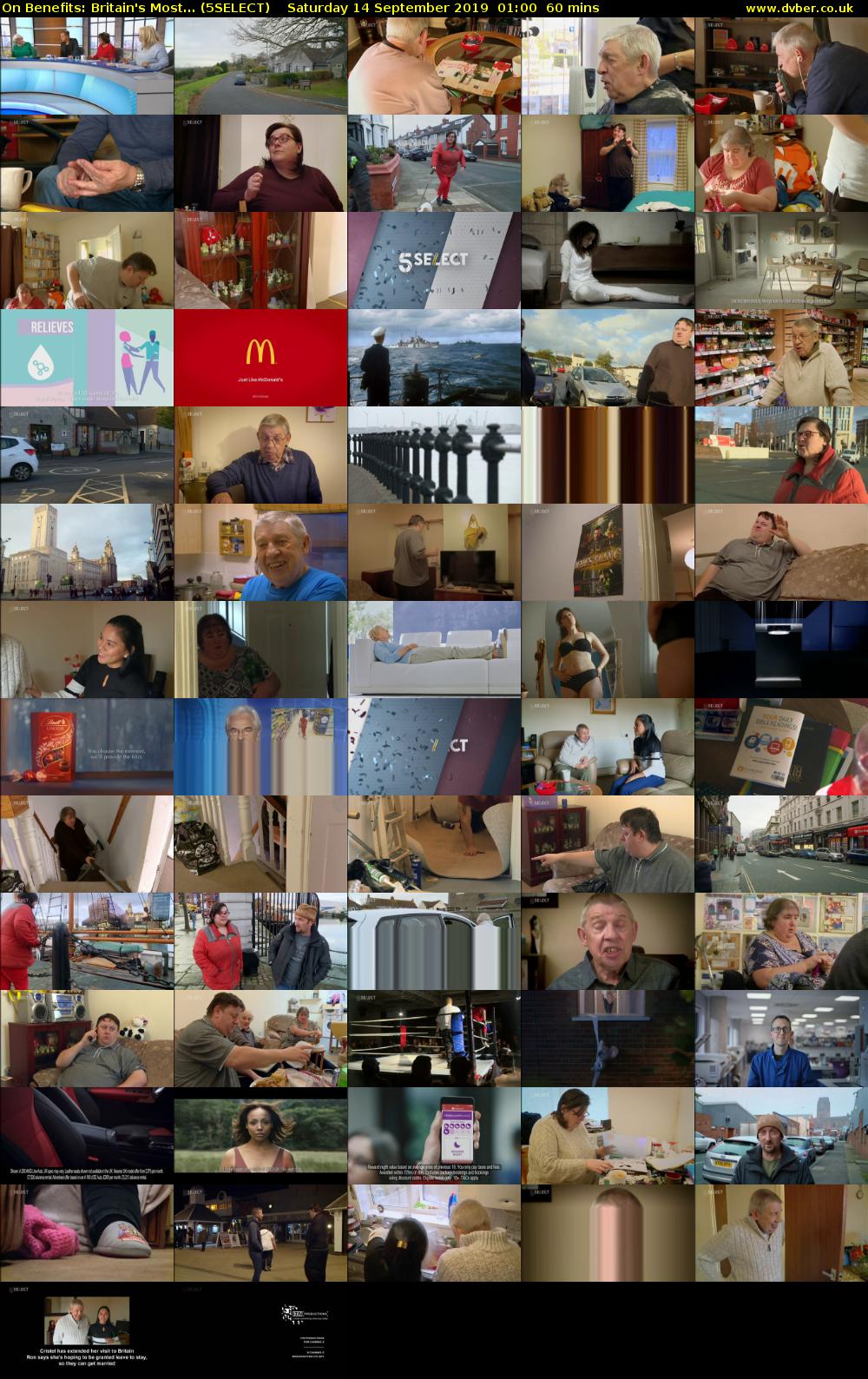 On Benefits: Britain's Most... (5SELECT) Saturday 14 September 2019 01:00 - 02:00