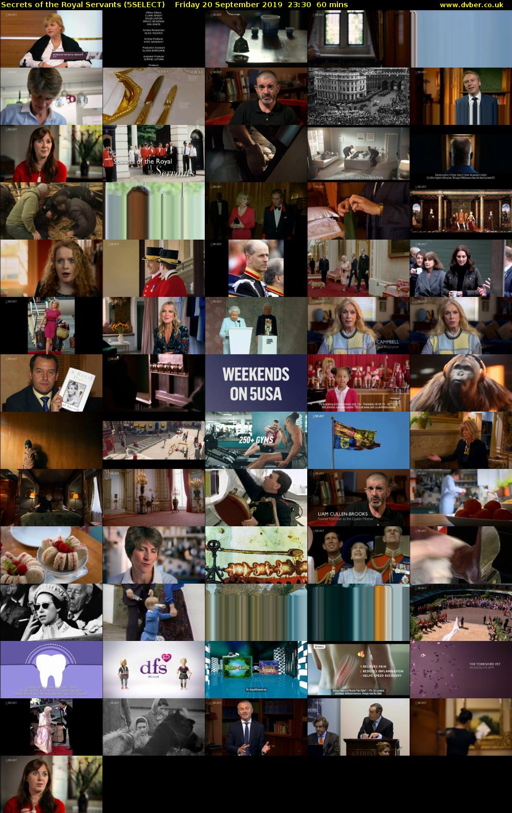 Secrets of the Royal Servants (5SELECT) Friday 20 September 2019 23:30 - 00:30