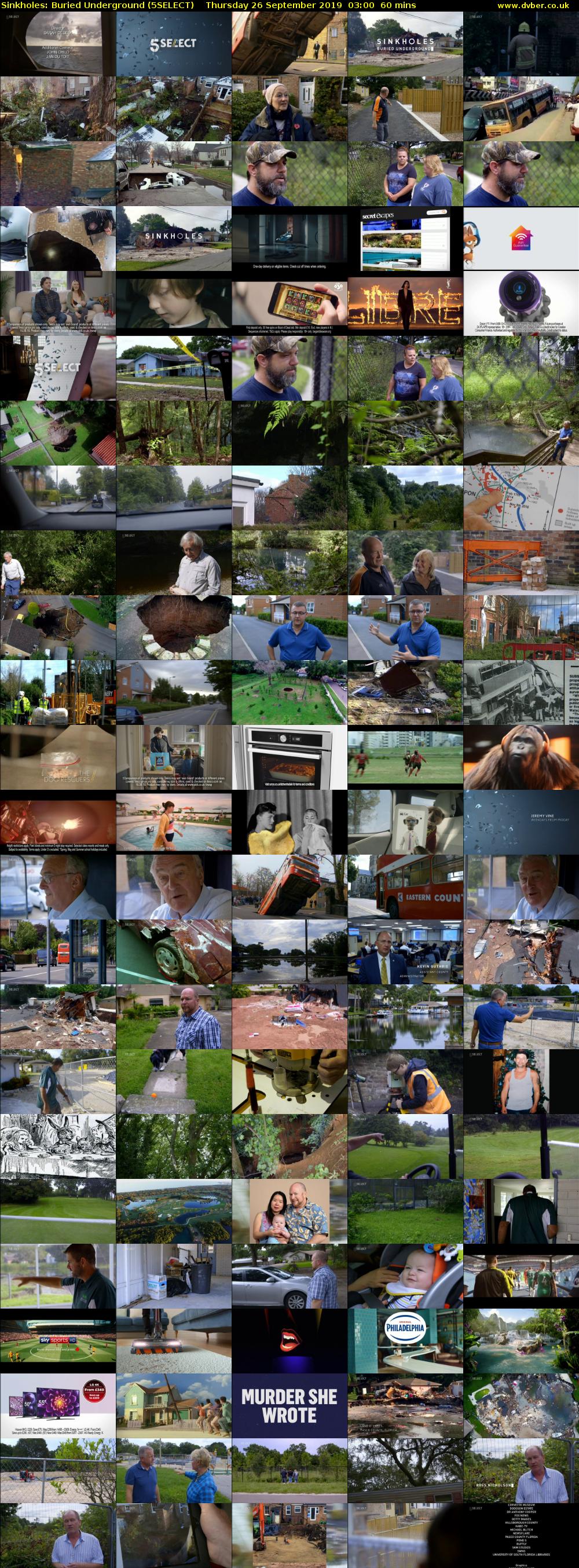 Sinkholes: Buried Underground (5SELECT) Thursday 26 September 2019 03:00 - 04:00