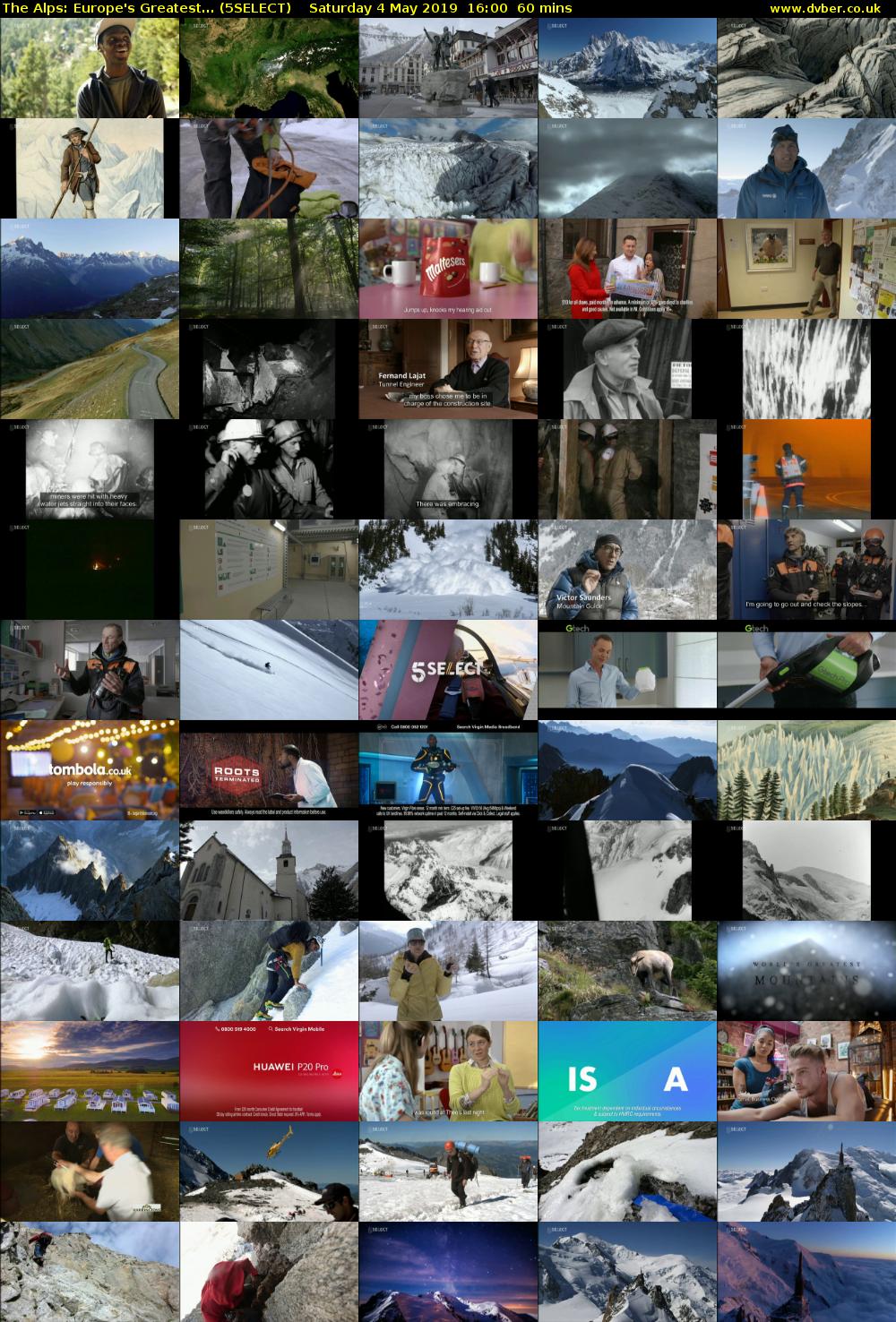 The Alps: Europe's Greatest... (5SELECT) Saturday 4 May 2019 16:00 - 17:00