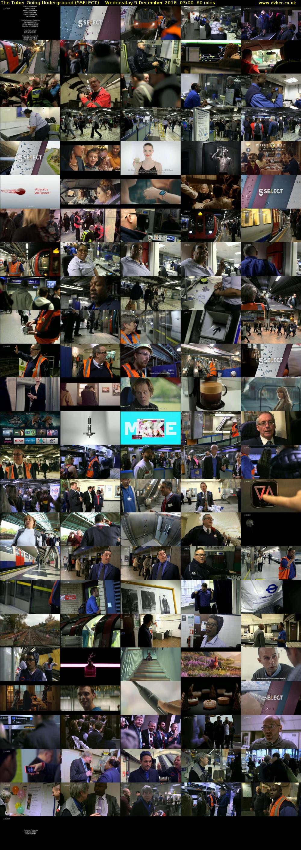 The Tube: Going Underground (5SELECT) Wednesday 5 December 2018 03:00 - 04:00