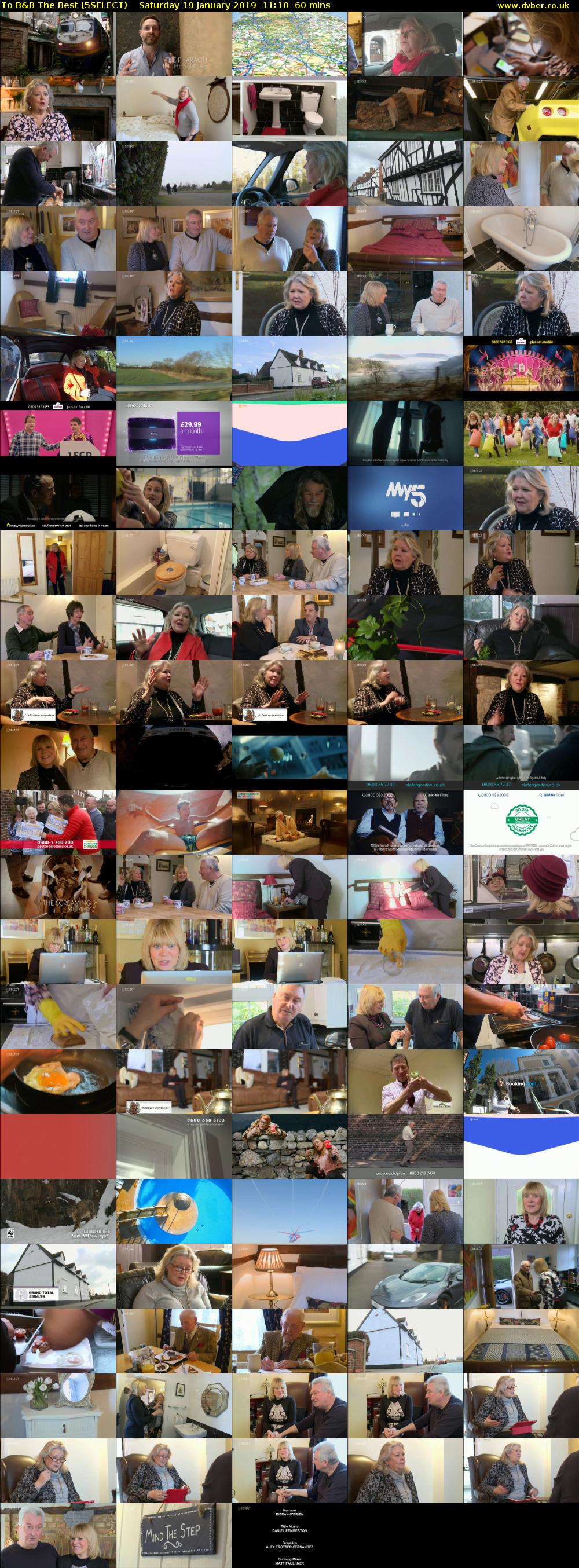 To B&B The Best (5SELECT) Saturday 19 January 2019 11:10 - 12:10