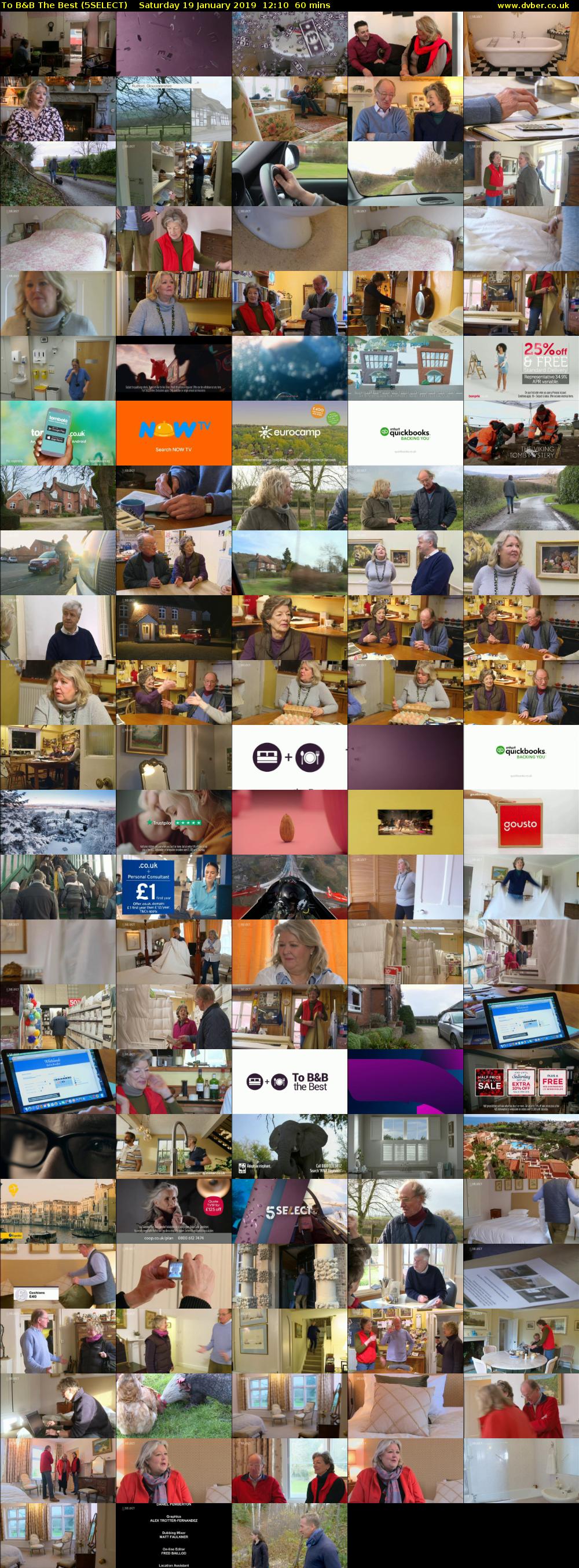 To B&B The Best (5SELECT) Saturday 19 January 2019 12:10 - 13:10