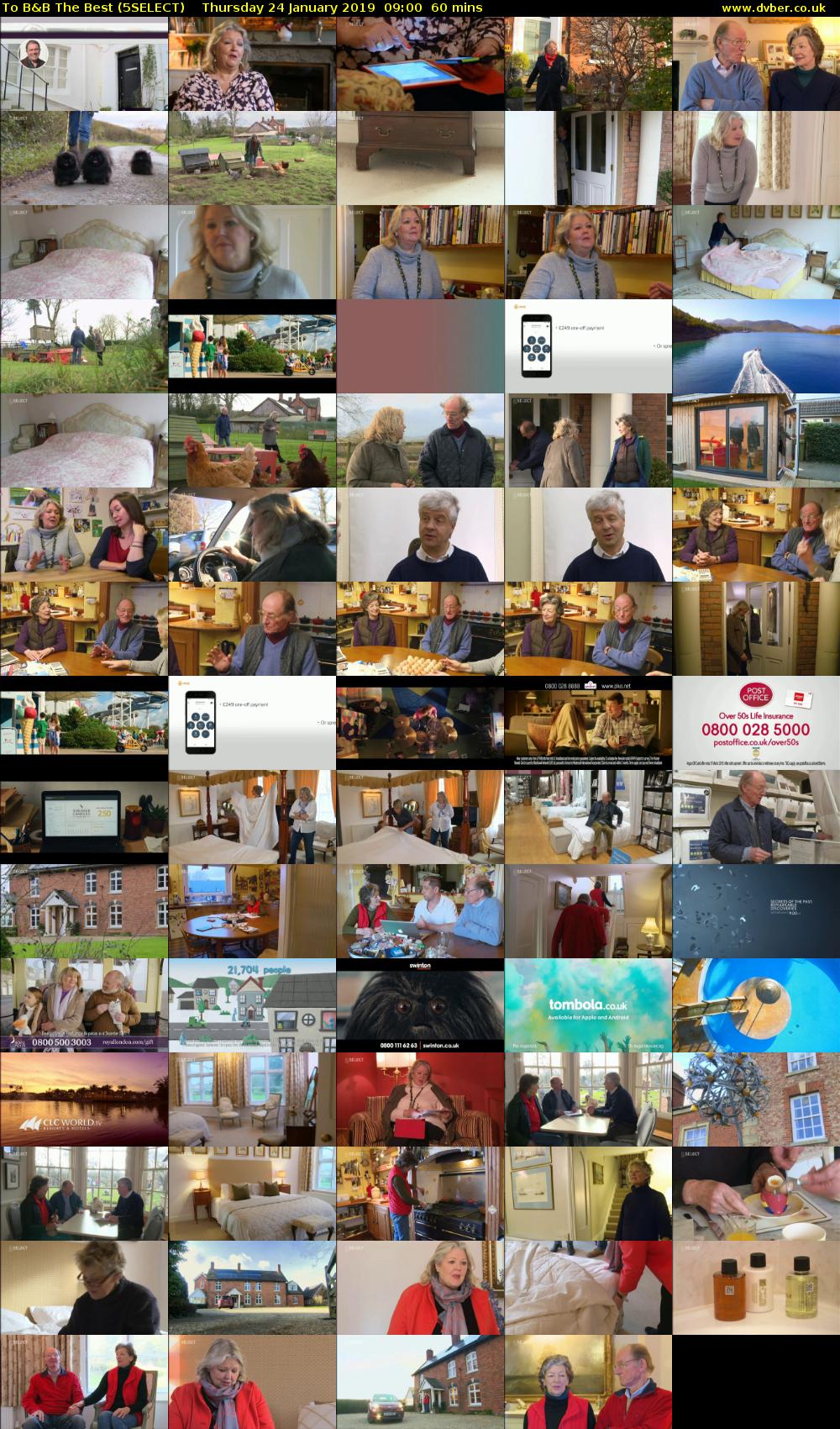 To B&B The Best (5SELECT) Thursday 24 January 2019 09:00 - 10:00