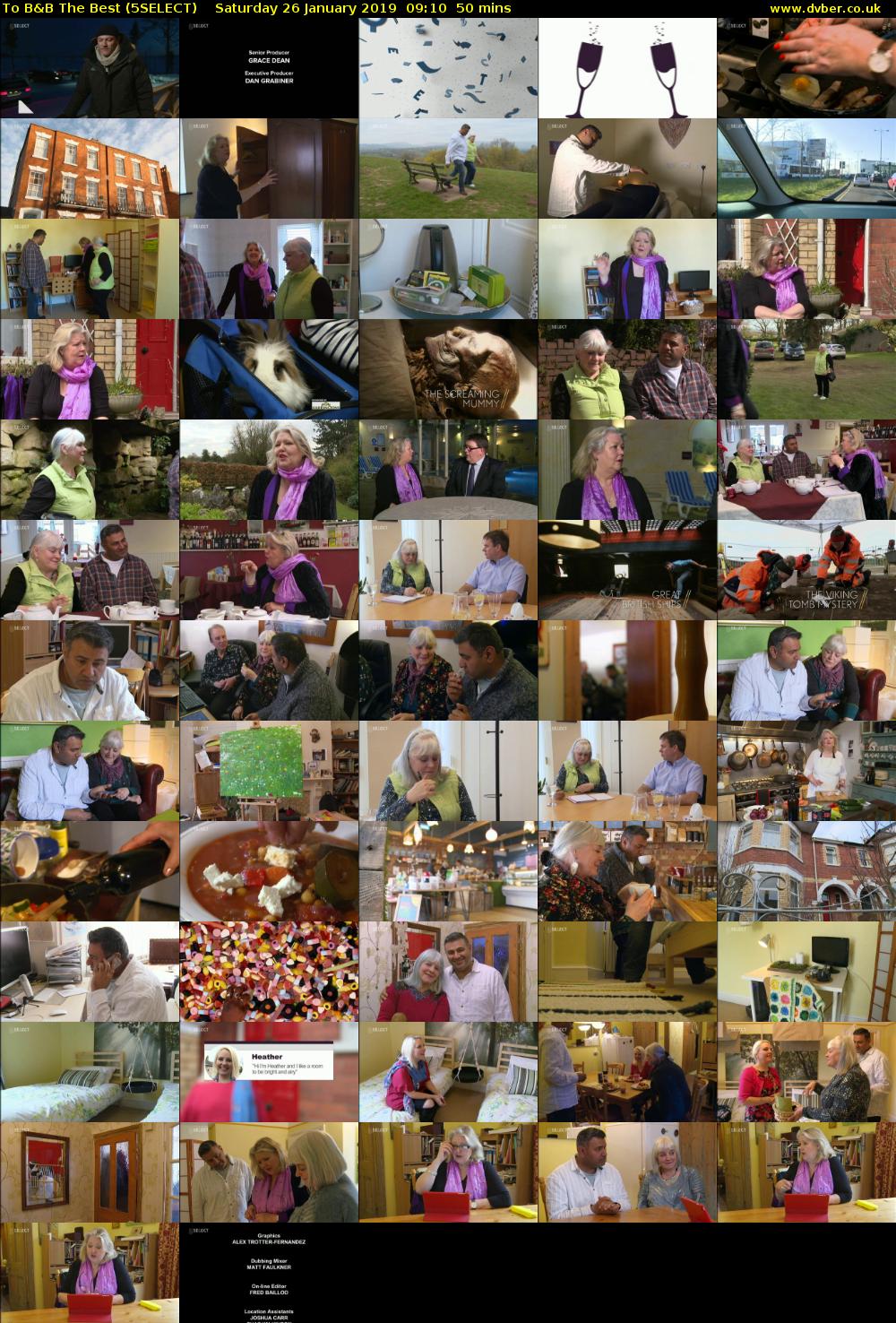 To B&B The Best (5SELECT) Saturday 26 January 2019 09:10 - 10:00