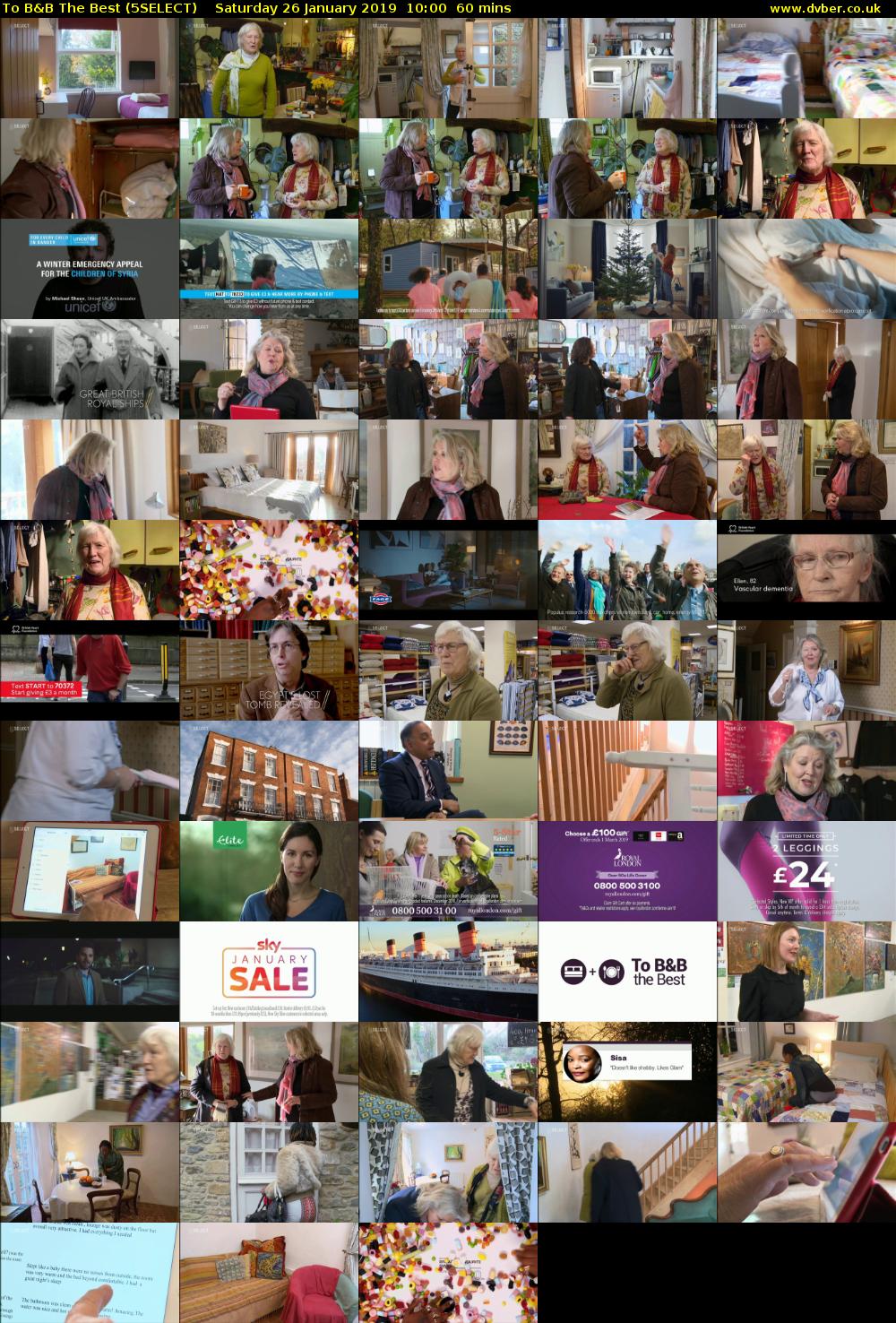 To B&B The Best (5SELECT) Saturday 26 January 2019 10:00 - 11:00