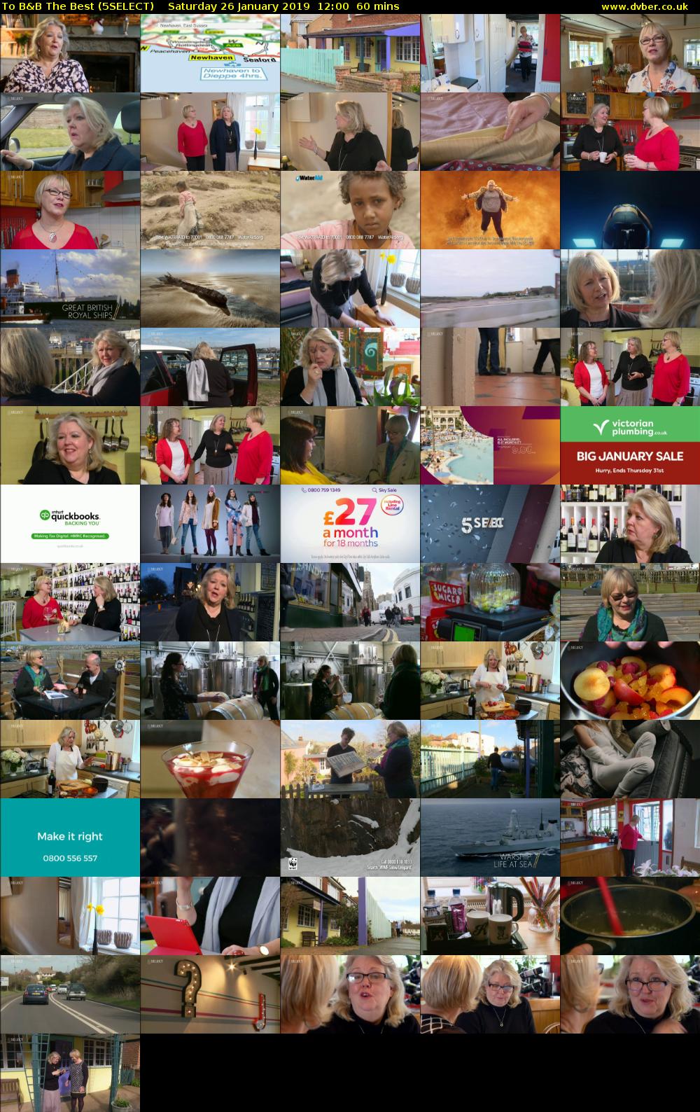 To B&B The Best (5SELECT) Saturday 26 January 2019 12:00 - 13:00