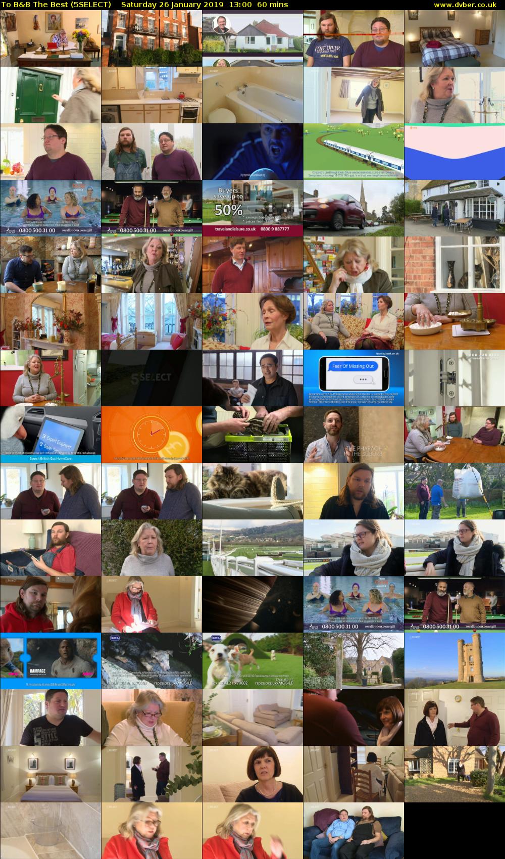 To B&B The Best (5SELECT) Saturday 26 January 2019 13:00 - 14:00