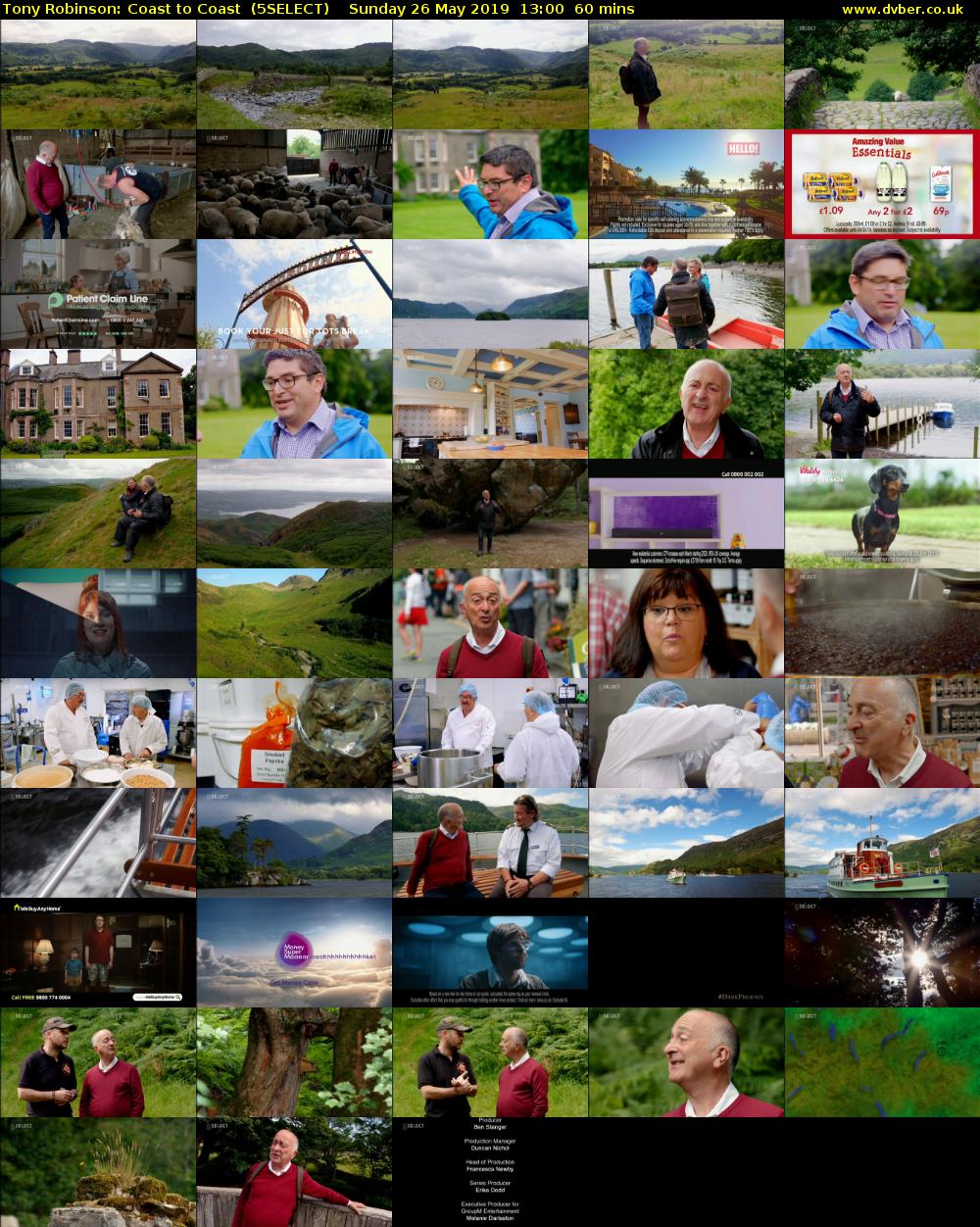 Tony Robinson: Coast to Coast  (5SELECT) Sunday 26 May 2019 13:00 - 14:00