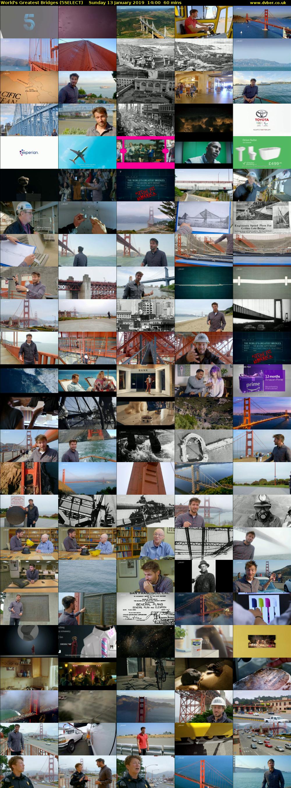 World's Greatest Bridges (5SELECT) Sunday 13 January 2019 14:00 - 15:00