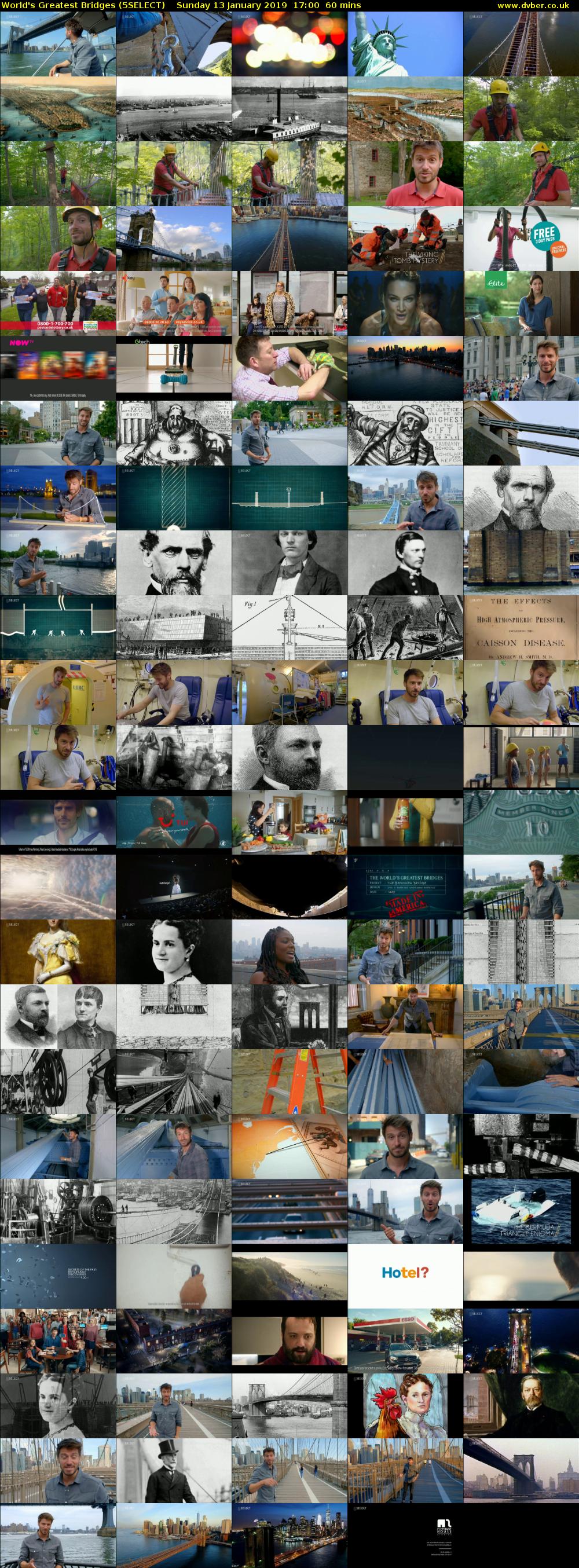 World's Greatest Bridges (5SELECT) Sunday 13 January 2019 17:00 - 18:00