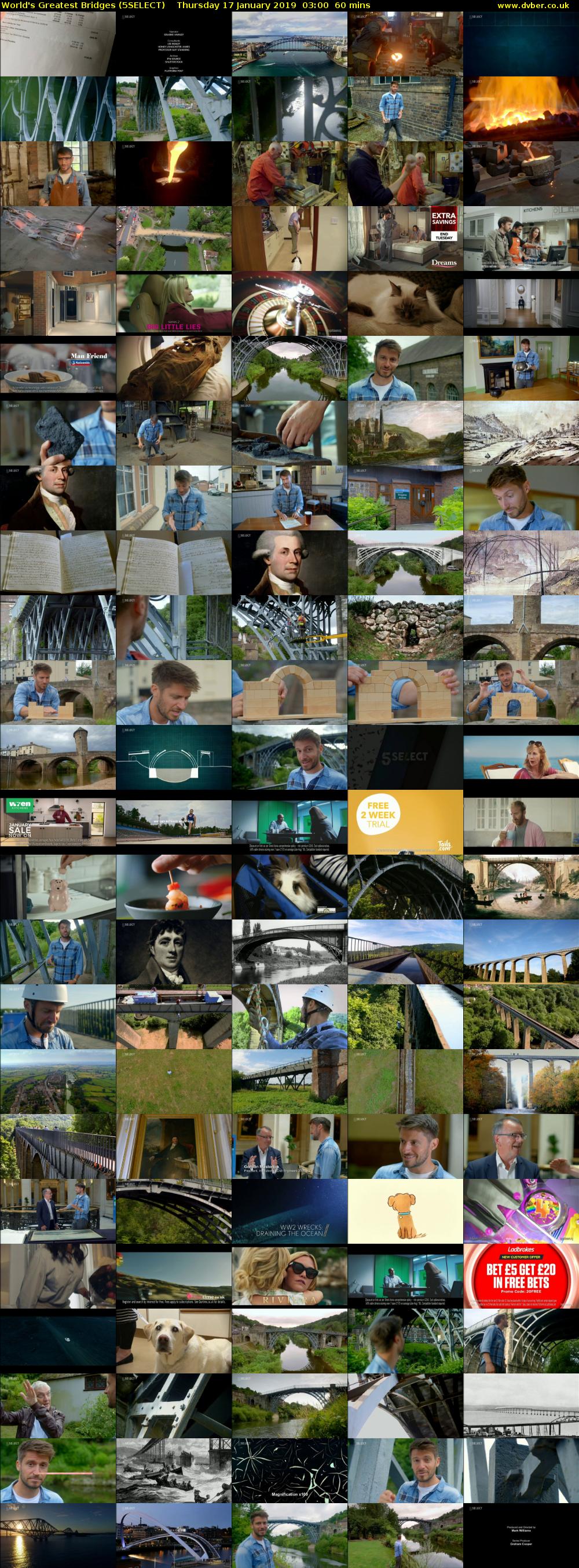 World's Greatest Bridges (5SELECT) Thursday 17 January 2019 03:00 - 04:00