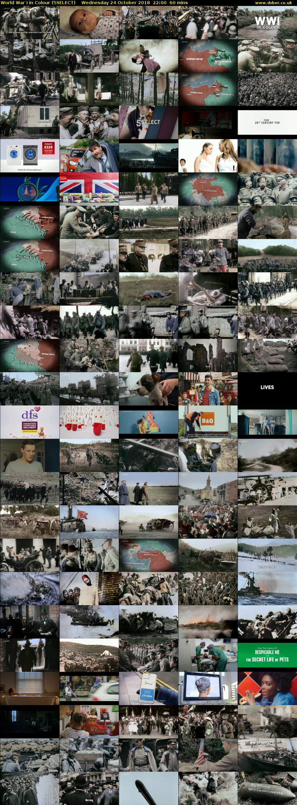 World War I in Colour (5SELECT) Wednesday 24 October 2018 22:00 - 23:00
