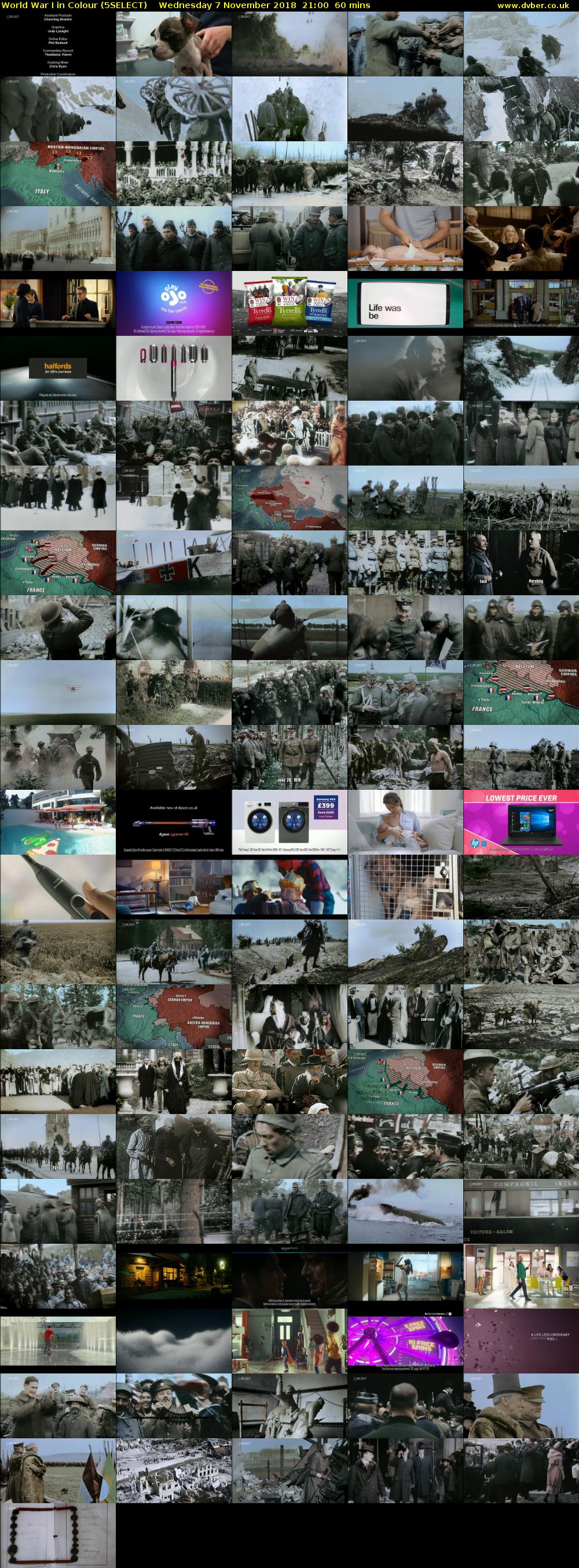 World War I in Colour (5SELECT) Wednesday 7 November 2018 21:00 - 22:00