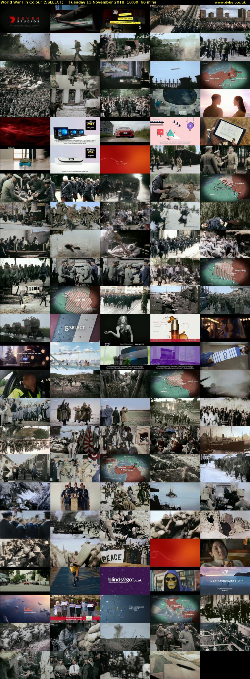 World War I in Colour (5SELECT) Tuesday 13 November 2018 10:00 - 11:00