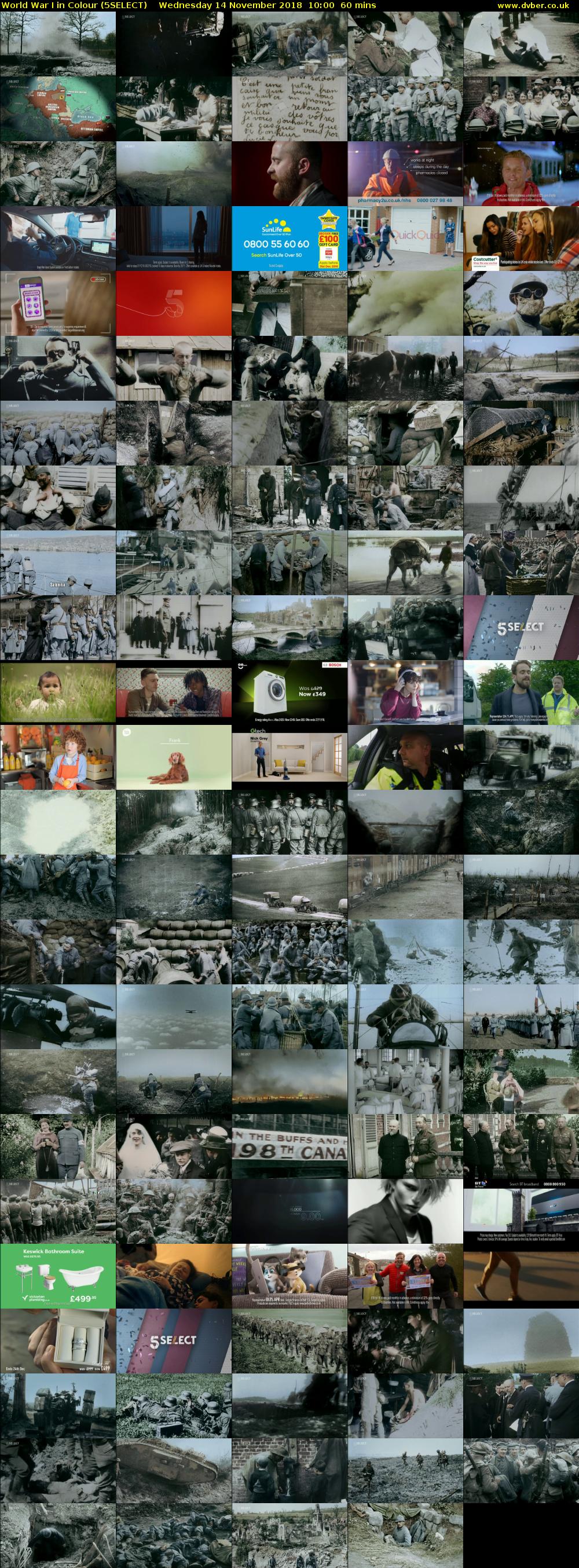 World War I in Colour (5SELECT) Wednesday 14 November 2018 10:00 - 11:00