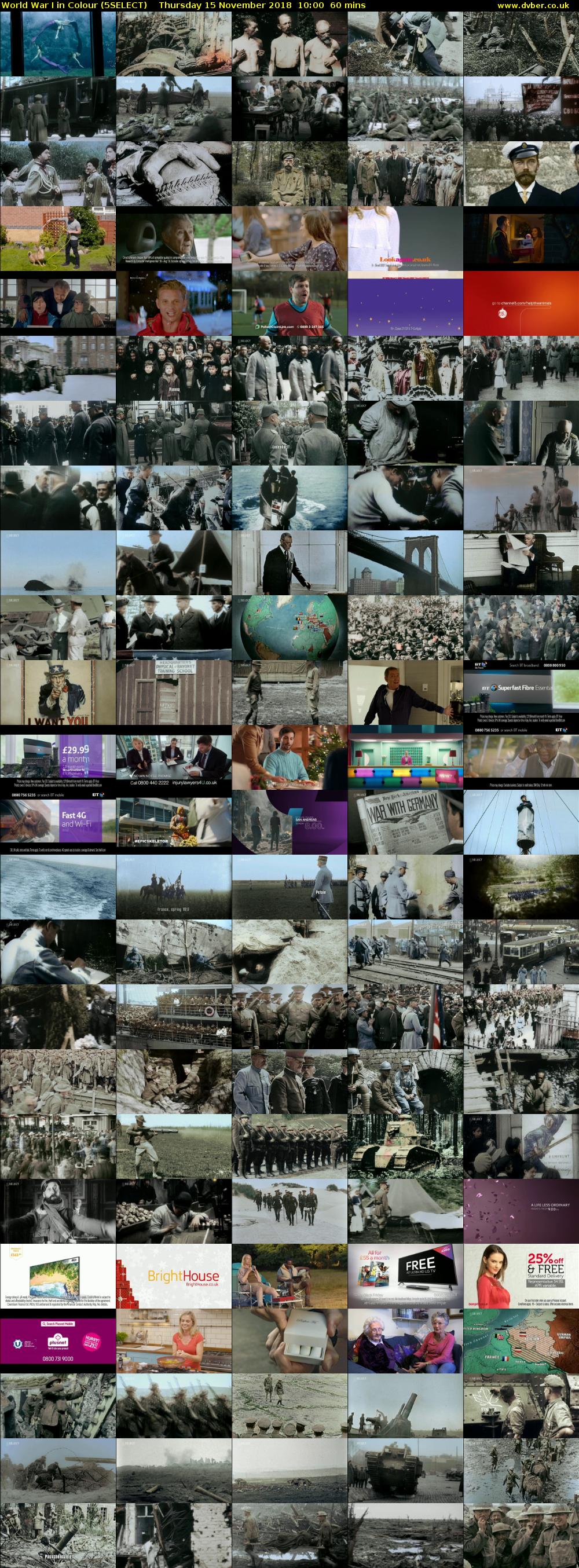 World War I in Colour (5SELECT) Thursday 15 November 2018 10:00 - 11:00