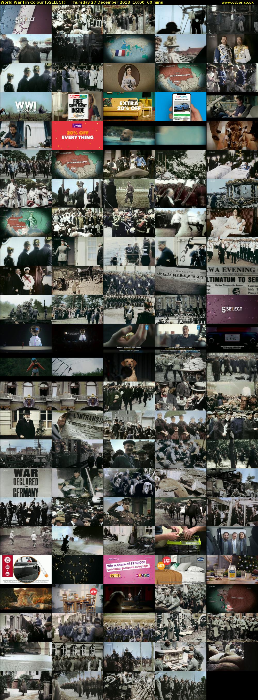 World War I in Colour (5SELECT) Thursday 27 December 2018 10:00 - 11:00