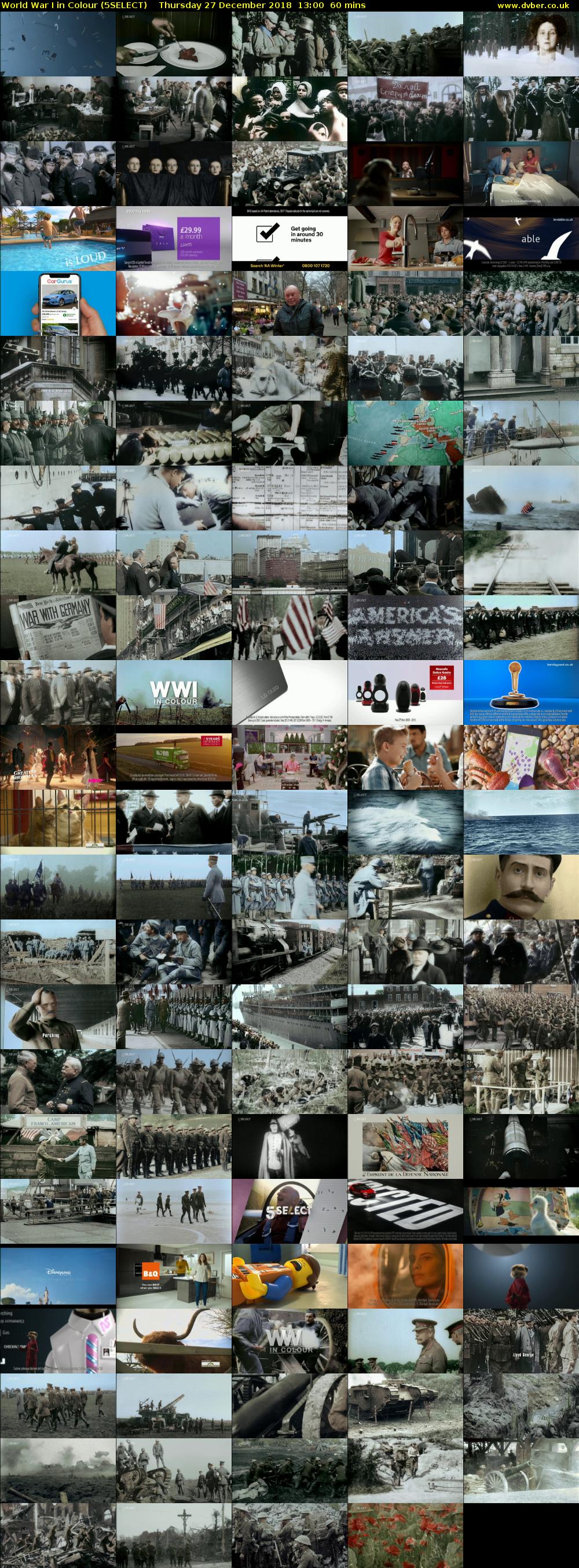 World War I in Colour (5SELECT) Thursday 27 December 2018 13:00 - 14:00