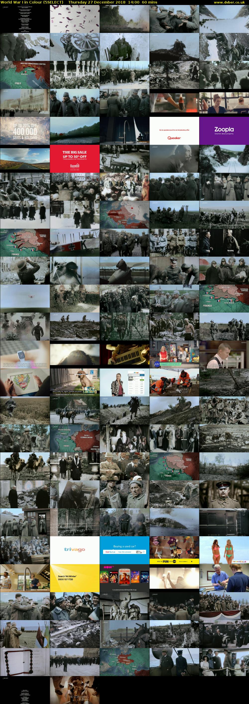 World War I in Colour (5SELECT) Thursday 27 December 2018 14:00 - 15:00