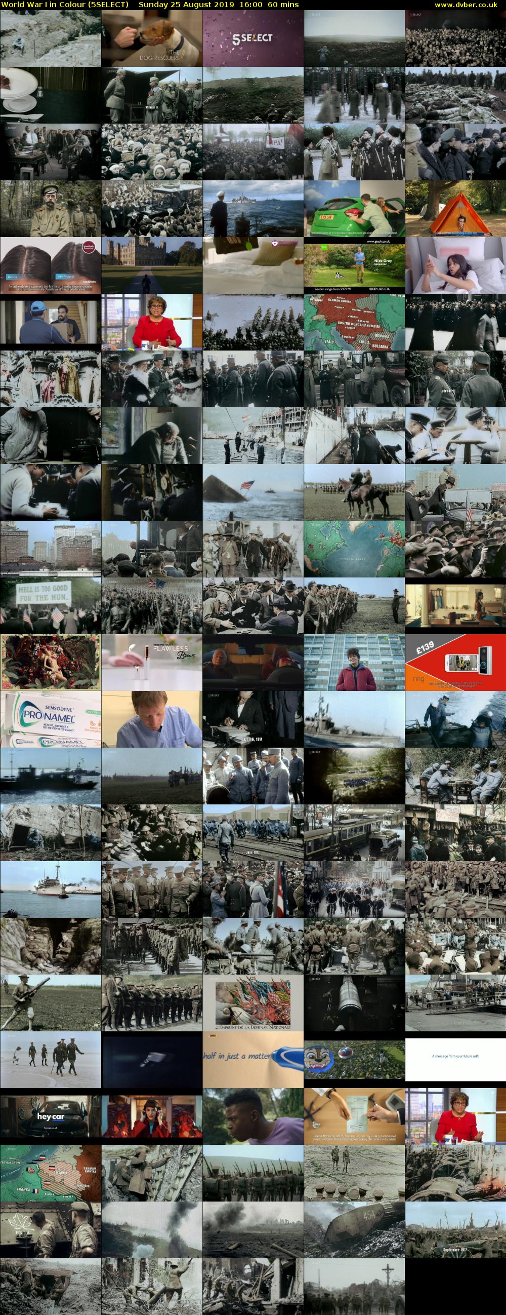 World War I in Colour (5SELECT) Sunday 25 August 2019 16:00 - 17:00