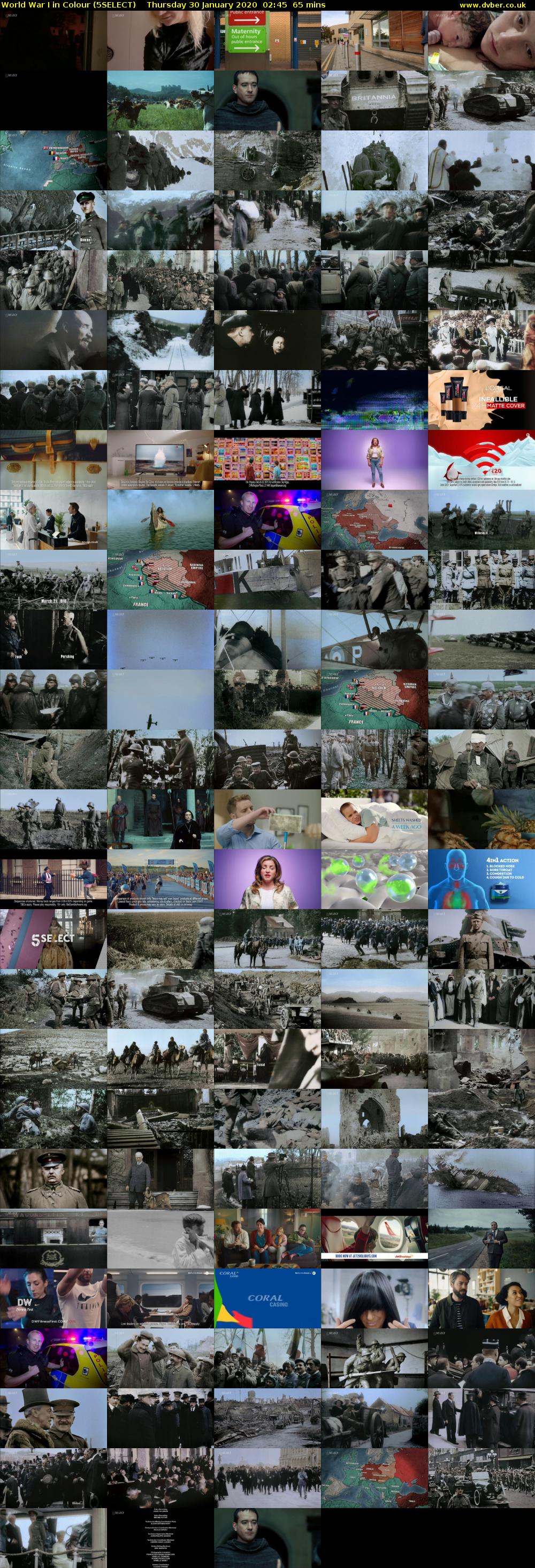 World War I in Colour (5SELECT) Thursday 30 January 2020 02:45 - 03:50