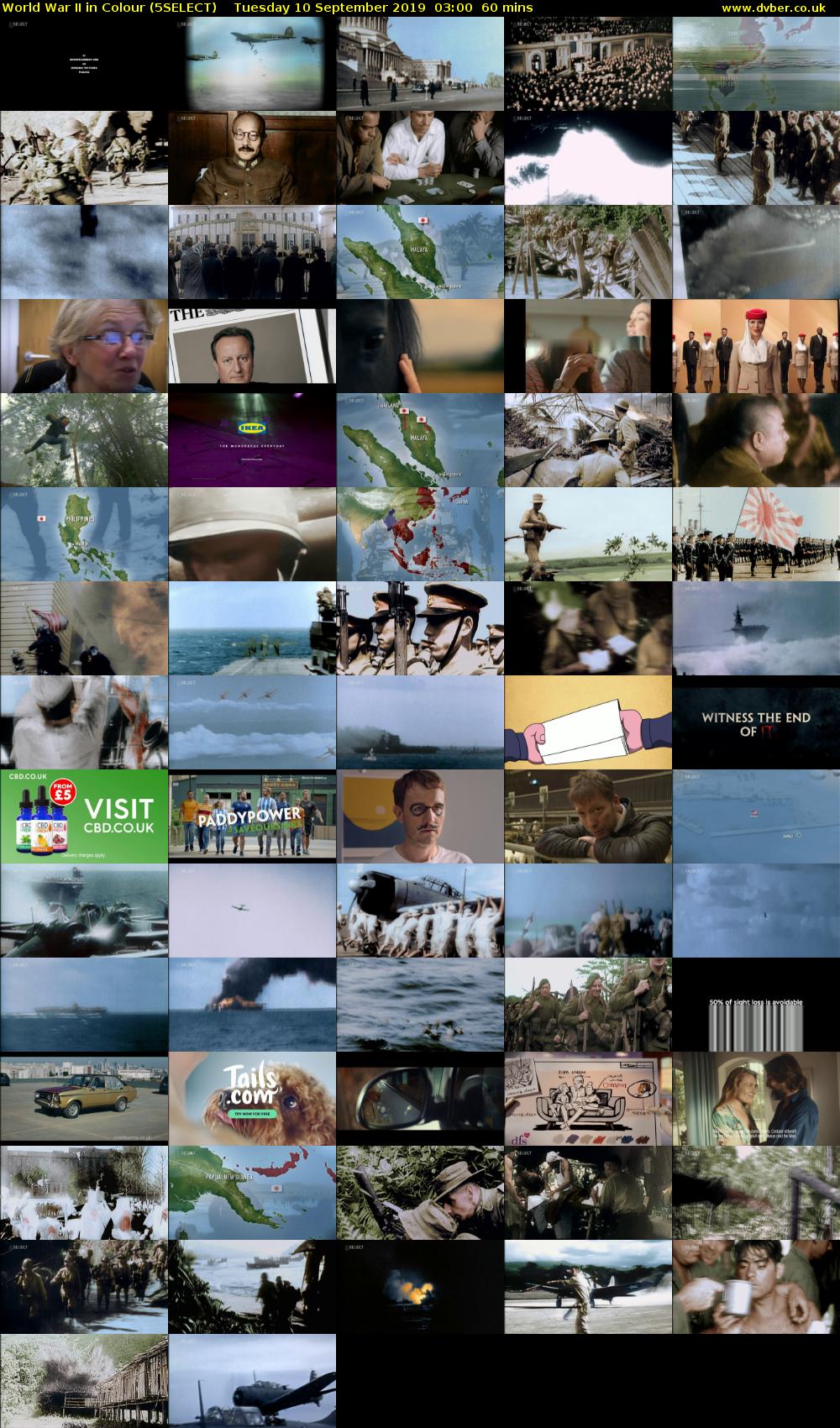 World War II in Colour (5SELECT) Tuesday 10 September 2019 03:00 - 04:00