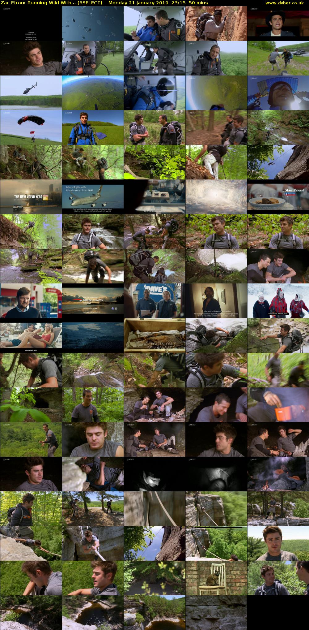 Zac Efron: Running Wild With... (5SELECT) Monday 21 January 2019 23:15 - 00:05