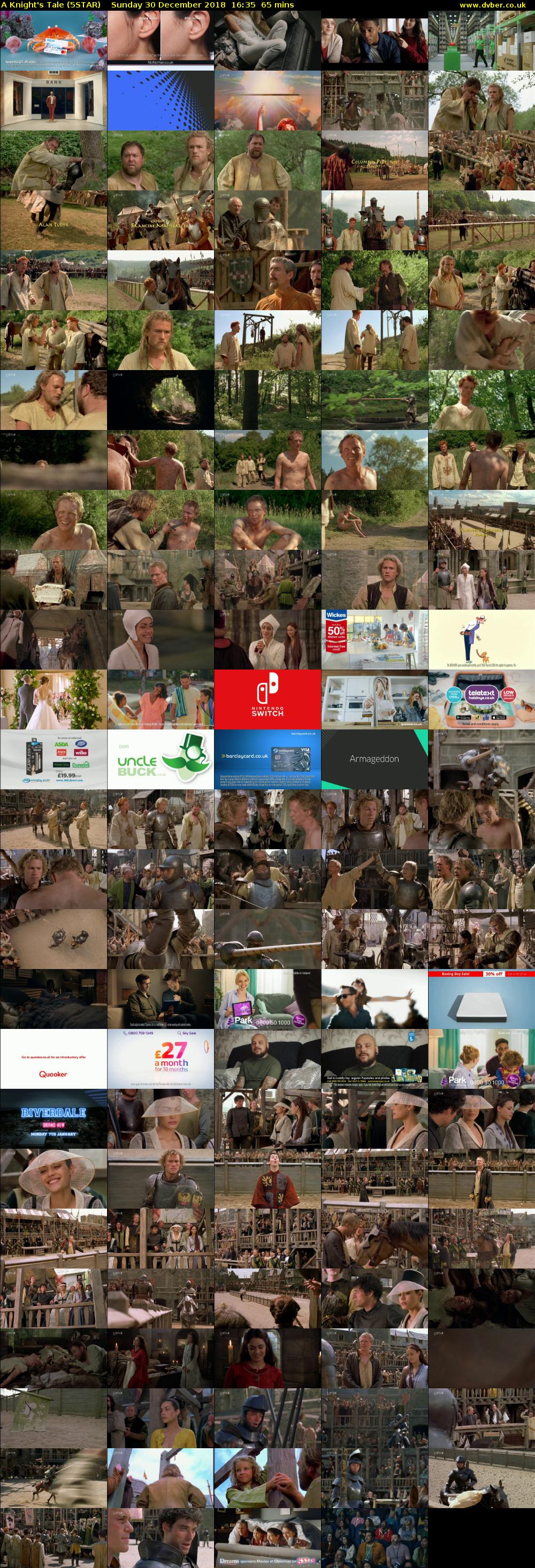 A Knight's Tale (5STAR) Sunday 30 December 2018 16:35 - 17:40