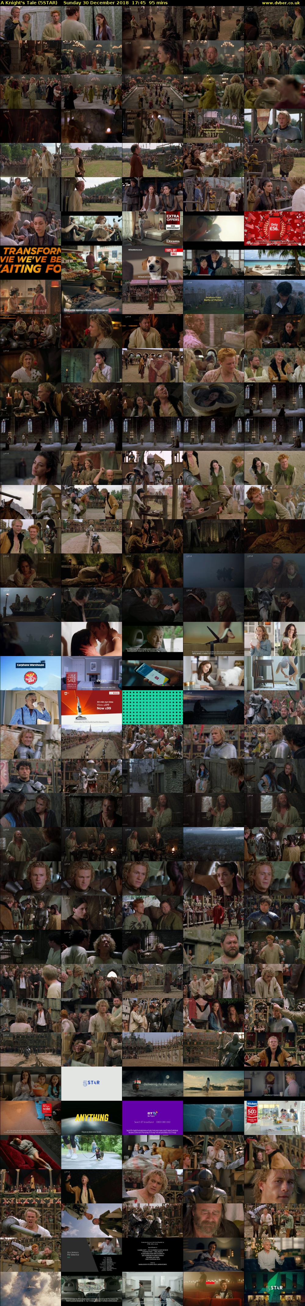 A Knight's Tale (5STAR) Sunday 30 December 2018 17:45 - 19:20