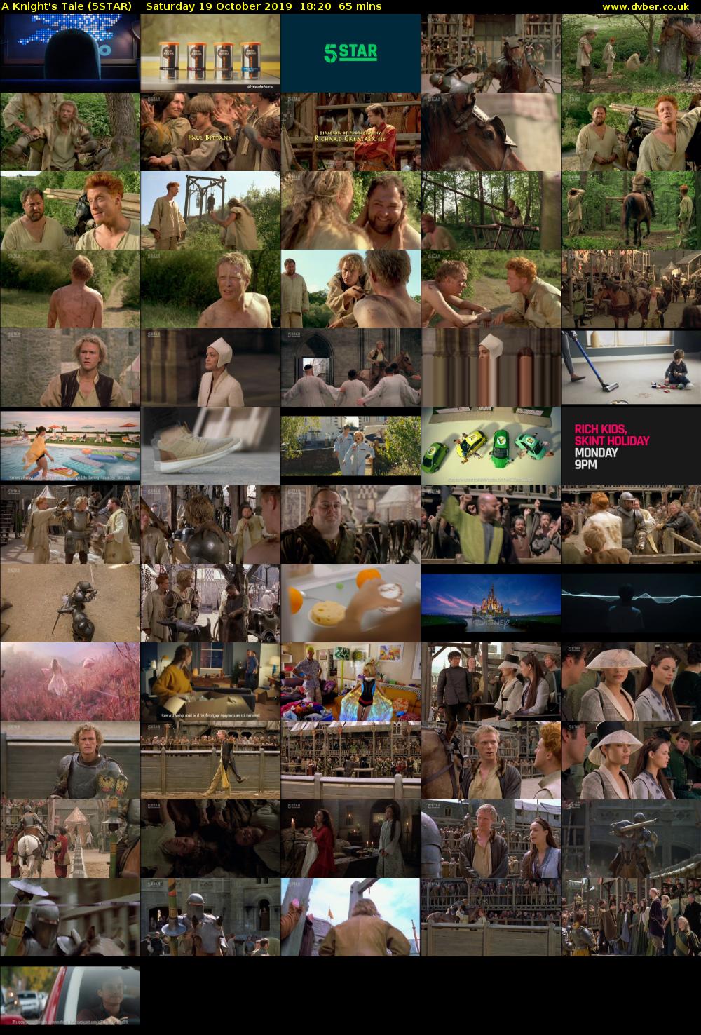 A Knight's Tale (5STAR) Saturday 19 October 2019 18:20 - 19:25