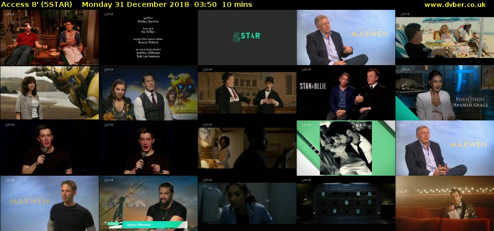 Access 8' (5STAR) Monday 31 December 2018 03:50 - 04:00