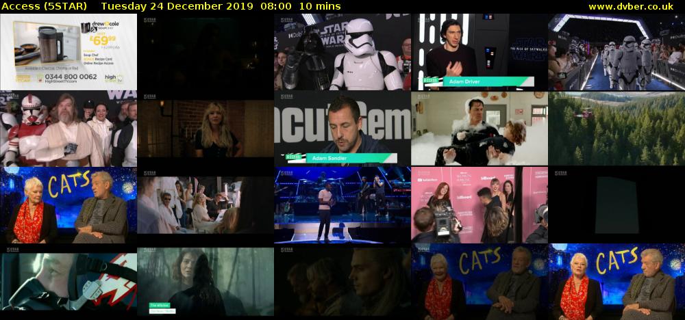 Access (5STAR) Tuesday 24 December 2019 08:00 - 08:10