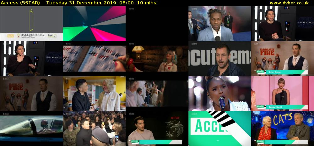 Access (5STAR) Tuesday 31 December 2019 08:00 - 08:10